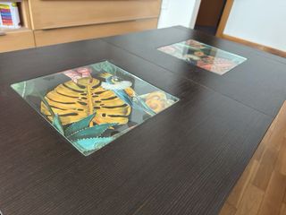 Mesa de centro madera y cristal salón