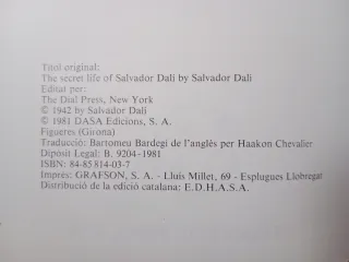 VIDA SECRETA DE SALVADOR DALÍ, CATALÁN