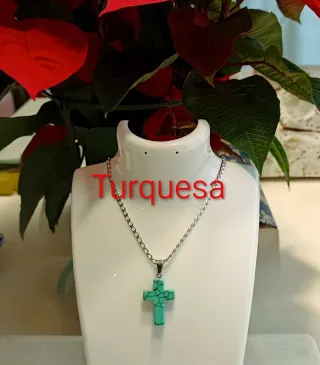 Colgante Cruz Turquesa