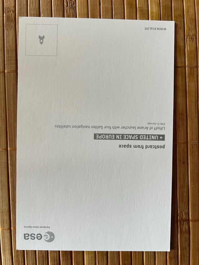 Postales Agencia Espacial Europea. Pedro Duque