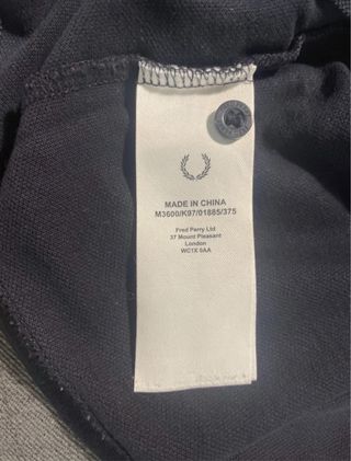 Polo Fred Perry Talla L Negro y Dorado