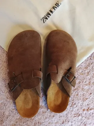 Zuecos Zara Marrón Mujer