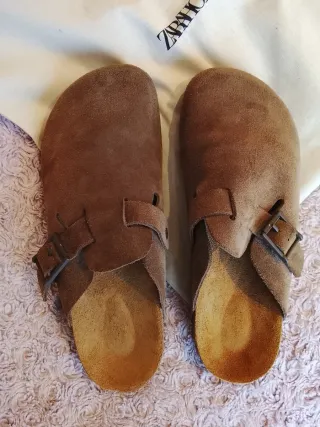 Zuecos Zara Marrón Mujer