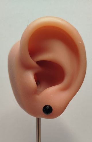 Pendientes Obsidiana 4/6/8mm de plata