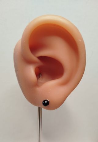 Pendientes Obsidiana 4/6/8mm de plata