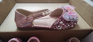 Zapatos Princesa Niña Talla 28-29 Rosa Brillantes