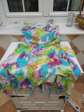 Vestido estampado multicolor boda o fiesta