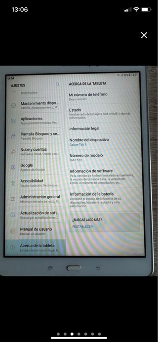 Samsung Galaxy Tab A SM-T555 Blanca