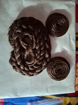 Conjunto pelo fallera pelo natural castaño