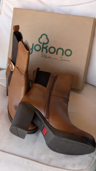 Yokono.Botines Leña piel