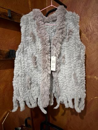 Chaleco de pelo gris talla única
