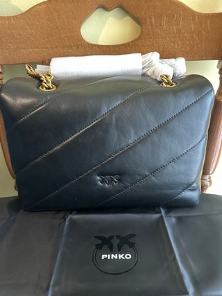 Borsa Pinko Nera con Dettagli Oro