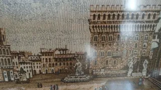 51x31 cm Cuadro Florencia tela bordada marco dorad