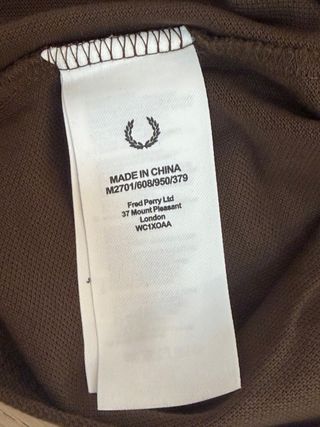 Polo Fred Perry Marrón Talla L