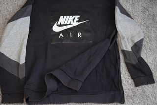 Sudadera Original Nike Air Negra y Gris.