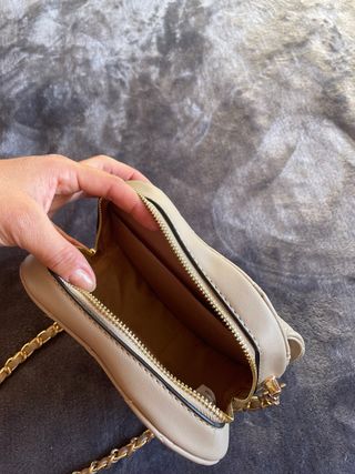 Bolso Corazón Beige Dorado