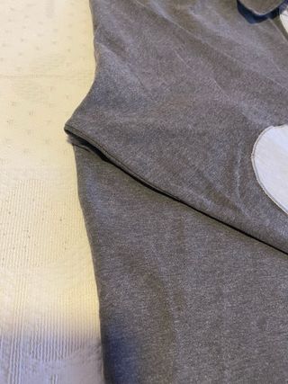 Polo manga larga hombre gris algodón