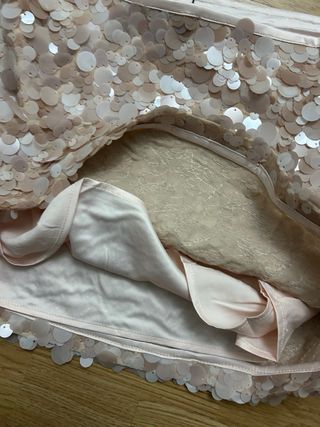 Falda Zara lentejuelas rosa/dorada Talla S