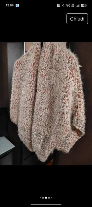 Cardigan donna con cappuccio M L lana