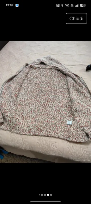 Cardigan donna con cappuccio M L lana