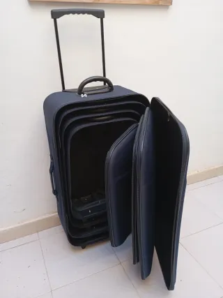 Lote 4 maletas de viaje azules