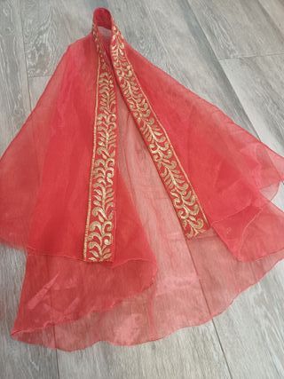 Terno Virgen Bordado Rojo 55-60 cm