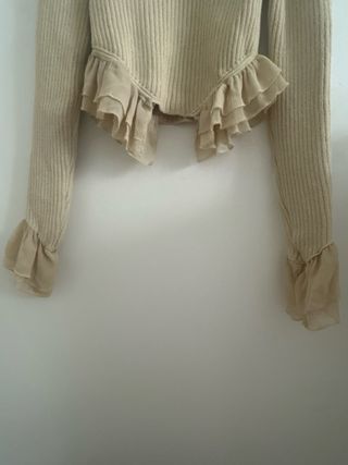 Top Zara Beige Rizado Elegante Calentito