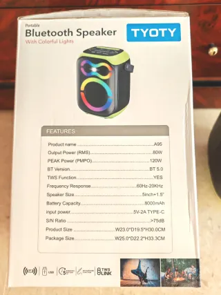 Altavoz 80W con Luces LED. Nuevo