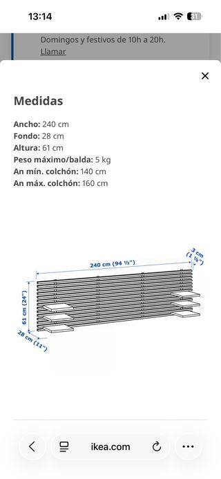 Cabecero Cama MANDAL Madera Ikea