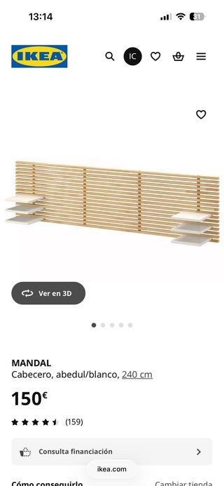 Cabecero Cama MANDAL Madera Ikea