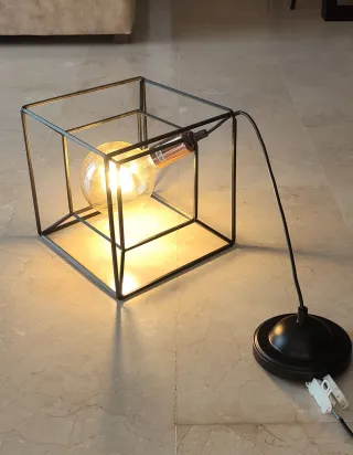 Lámpara colgante Romluxe negra jaula