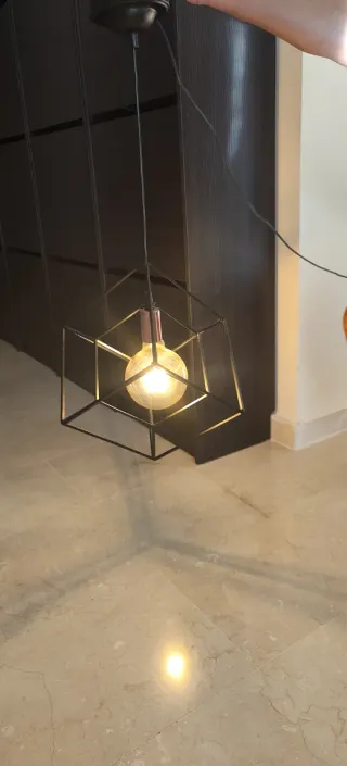 Lámpara colgante Romluxe negra jaula