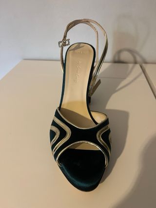 Sandalias Lily & You Talla 40 Verde y Dorado