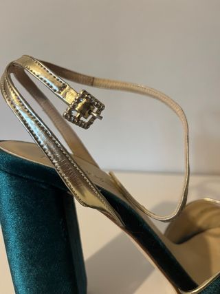 Sandalias Lily & You Talla 40 Verde y Dorado