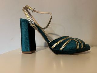Sandalias Lily & You Talla 40 Verde y Dorado