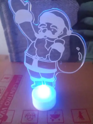 Muñeco Papá Noel LED RGB Acrílico