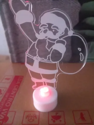 Muñeco Papá Noel LED RGB Acrílico