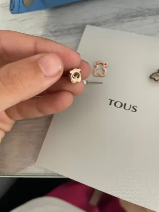 Pendientes Oso Tous Perla Oro Rosa