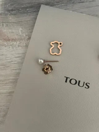 Pendientes Oso Tous Perla Oro Rosa
