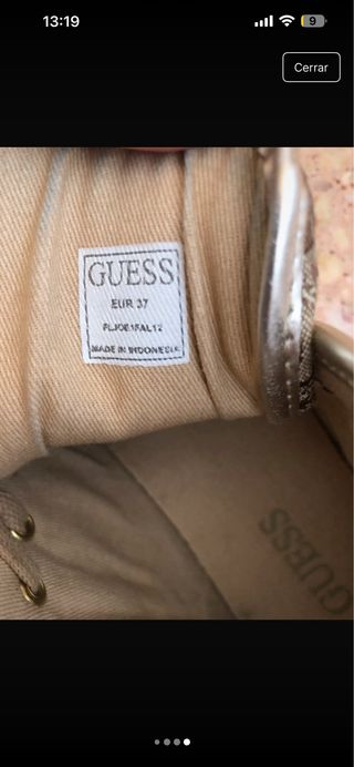 Zapatillas Guess Botín Marrón y Dorado