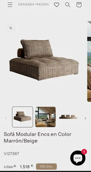 Sofá de Diseño Beige y Marrón