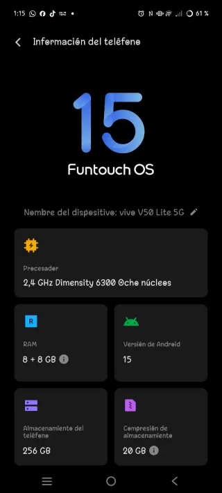 Vivo V50 Lite 5G Plata