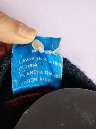 Jersey Navidad Vintage Copos Nieve Rojo Negro