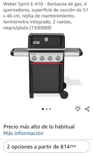 Barbacoa Weber Spirit E-410 Gas 4 Quemadores