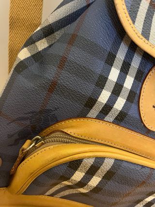 Mochila Burberry Cuadros Azul Beige