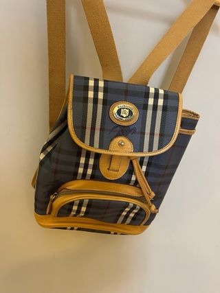Mochila Burberry Cuadros Azul Beige
