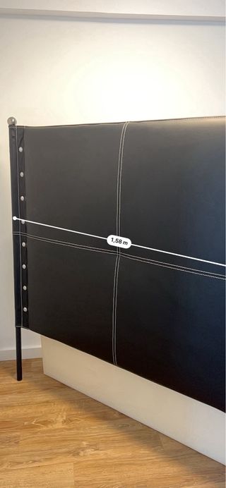 Cabecero de cama negro piel sintética