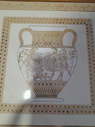 Cuadro de cerámica con marco de madera