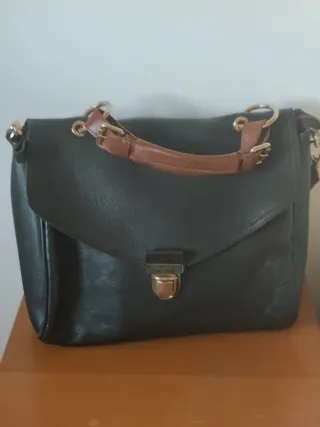 Bolso Caramelo Negro y Marrón Grande