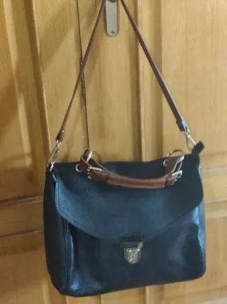 Bolso Caramelo Negro y Marrón Grande